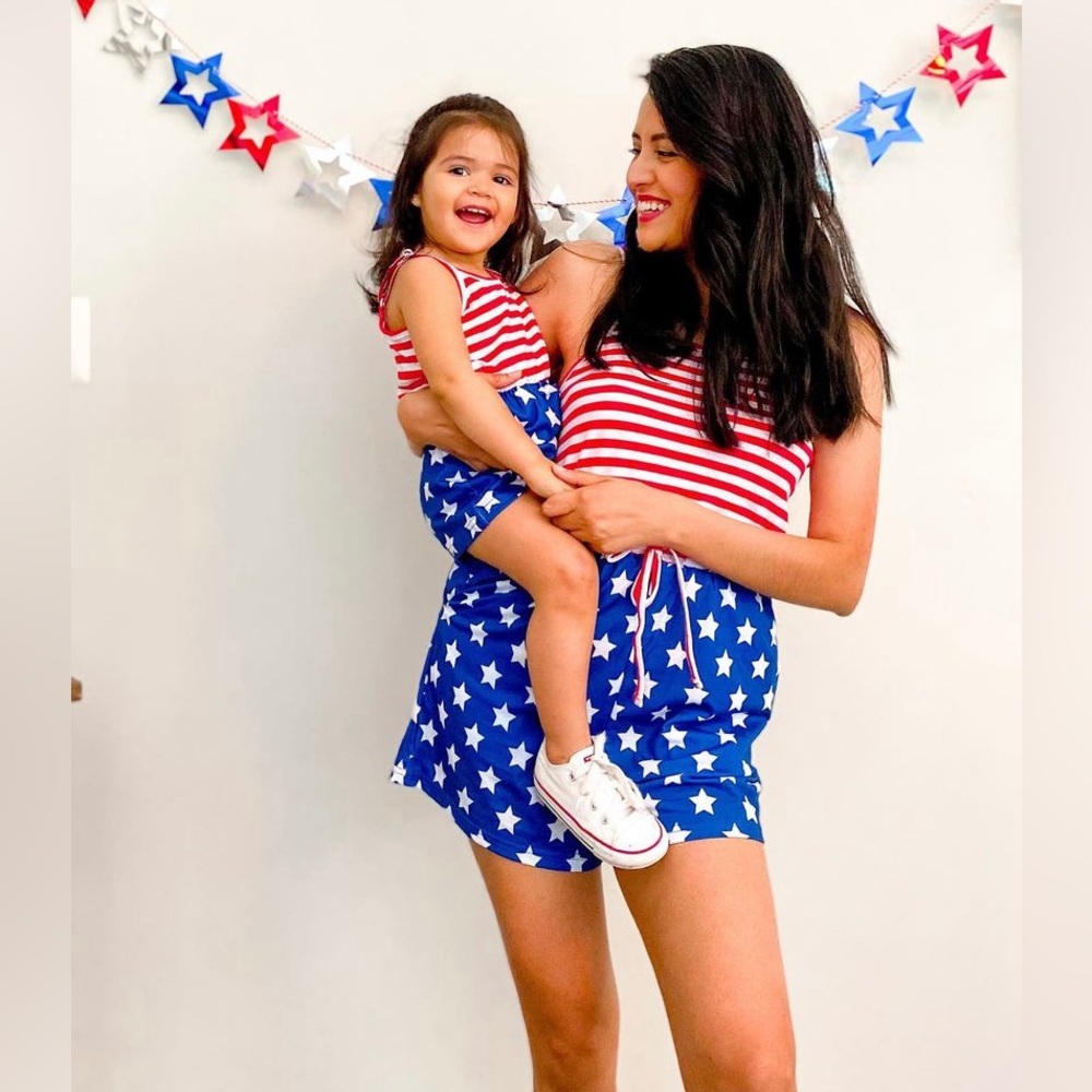 Mommy and me matching rompers perfect 4th of july!